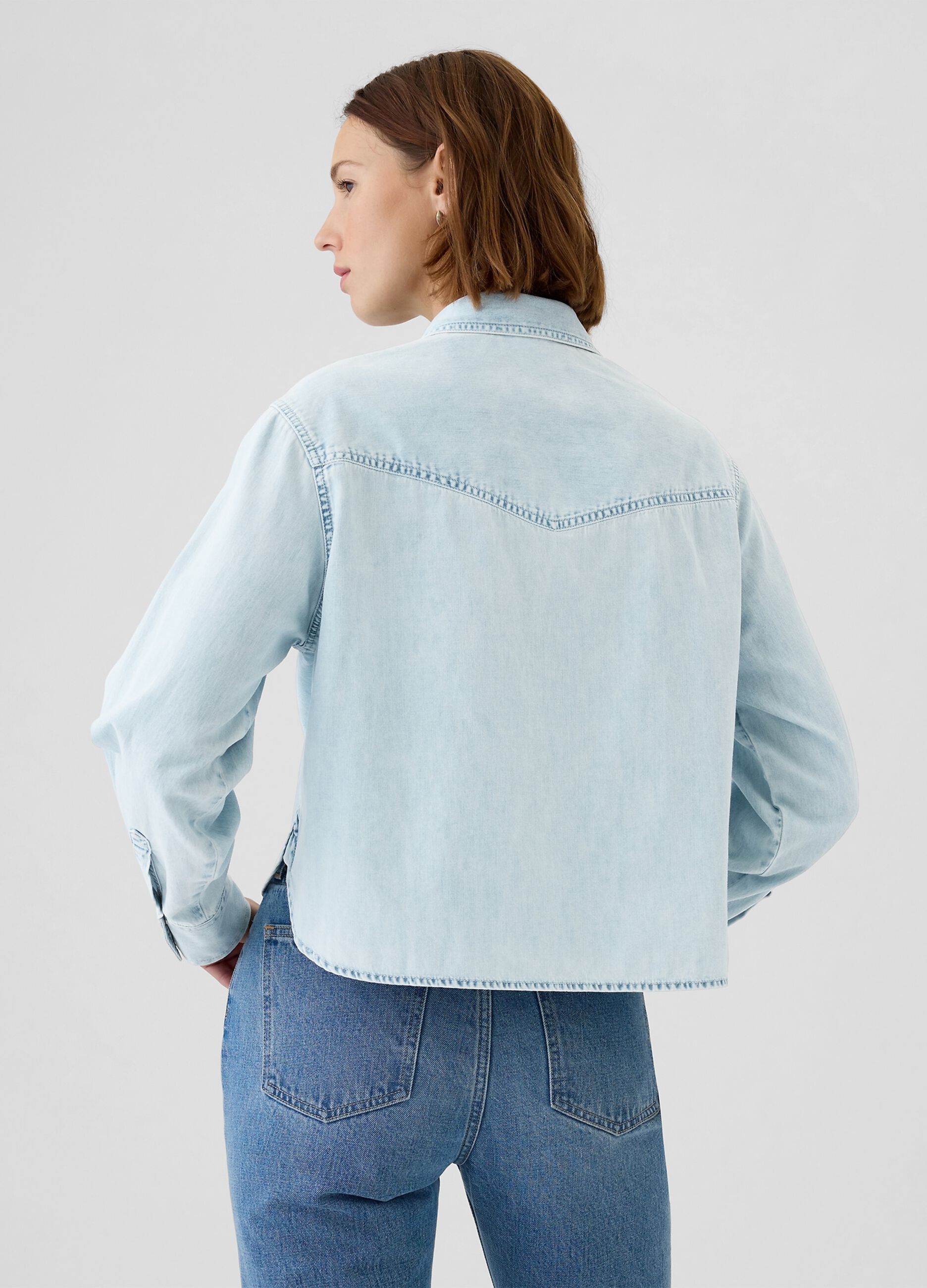 Camicia cropped western in denim_2