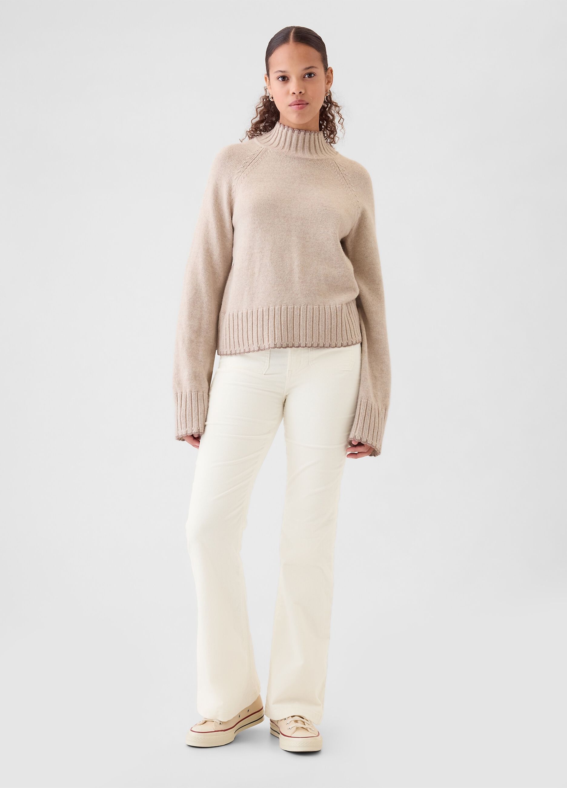 Pantalone flare fit a vita alta in corduroy