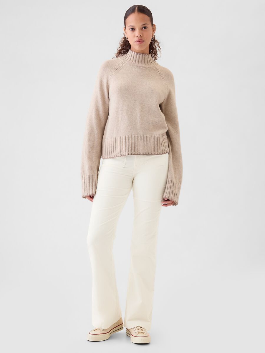 Pantalone flare fit a vita alta in corduroy Donna_0