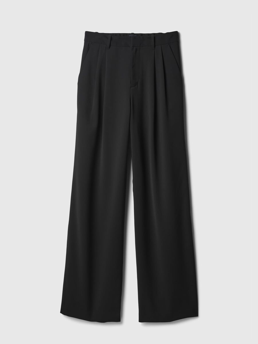 Pantalone wide leg vita alta con pinces Donna_6