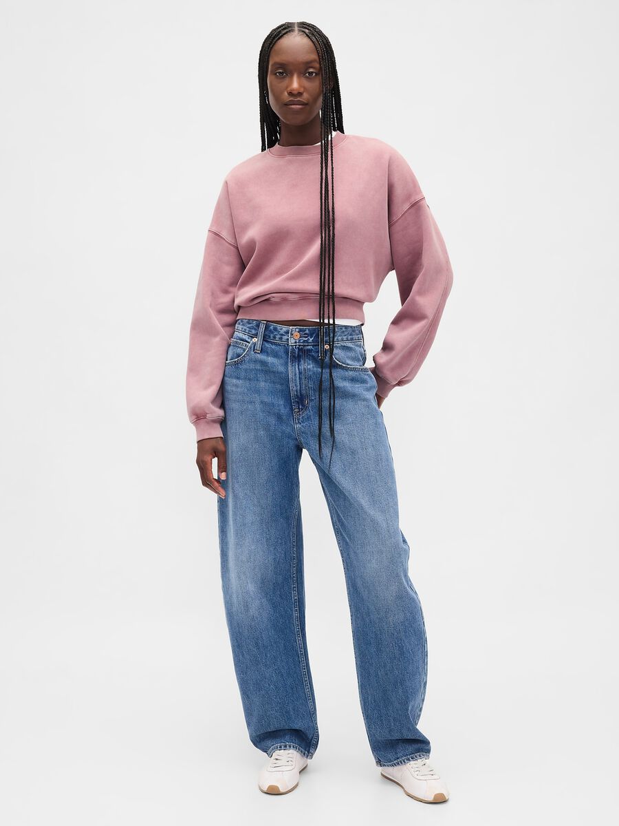 Pink Crewneck Sweatshirt Woman_2