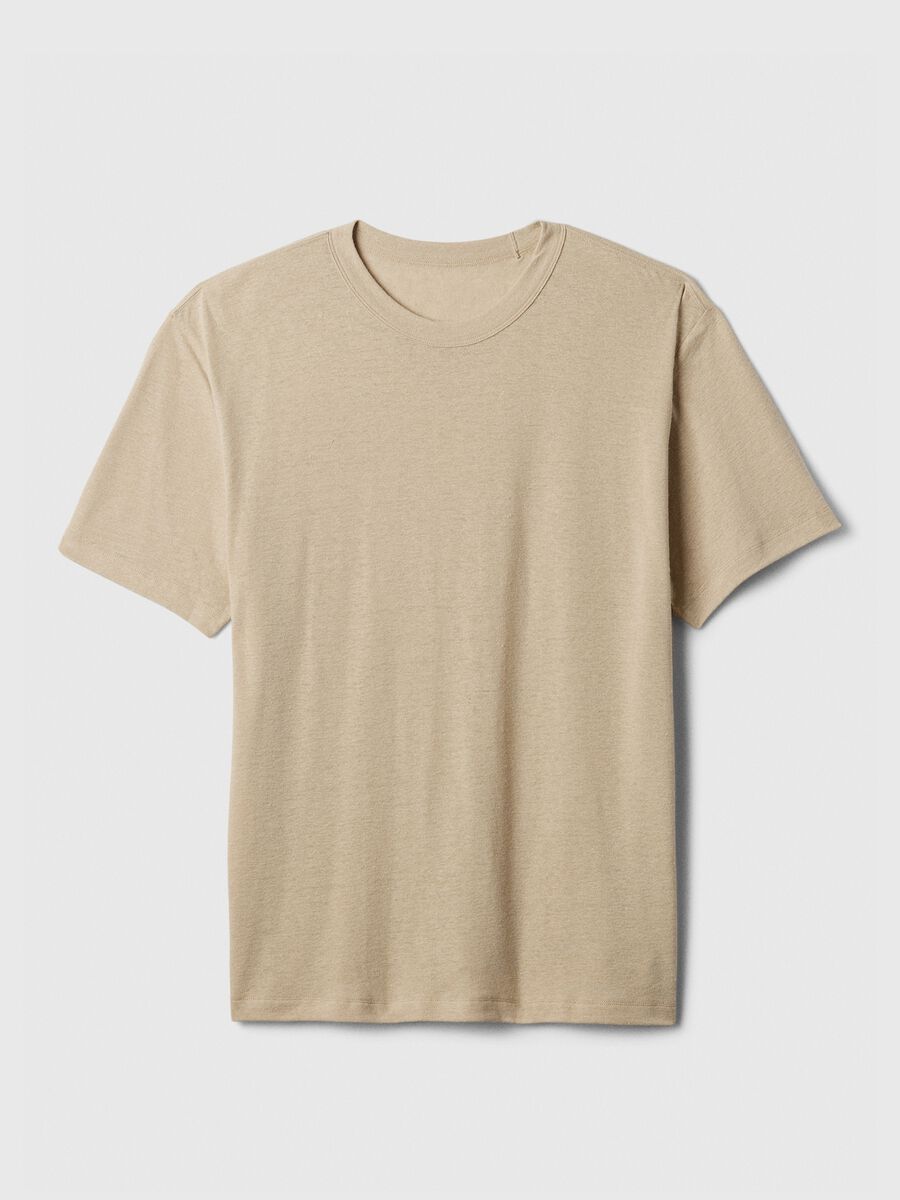 T-shirt girocollo in misto lino Uomo_3