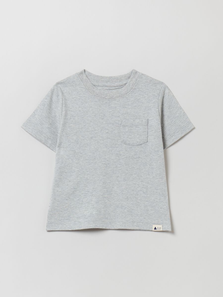 T-shirt in cotone bio con taschino Bimbo_0