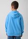 Felpa in misto cotone azzurra da bambino con logo, zip e cappuccio_2
