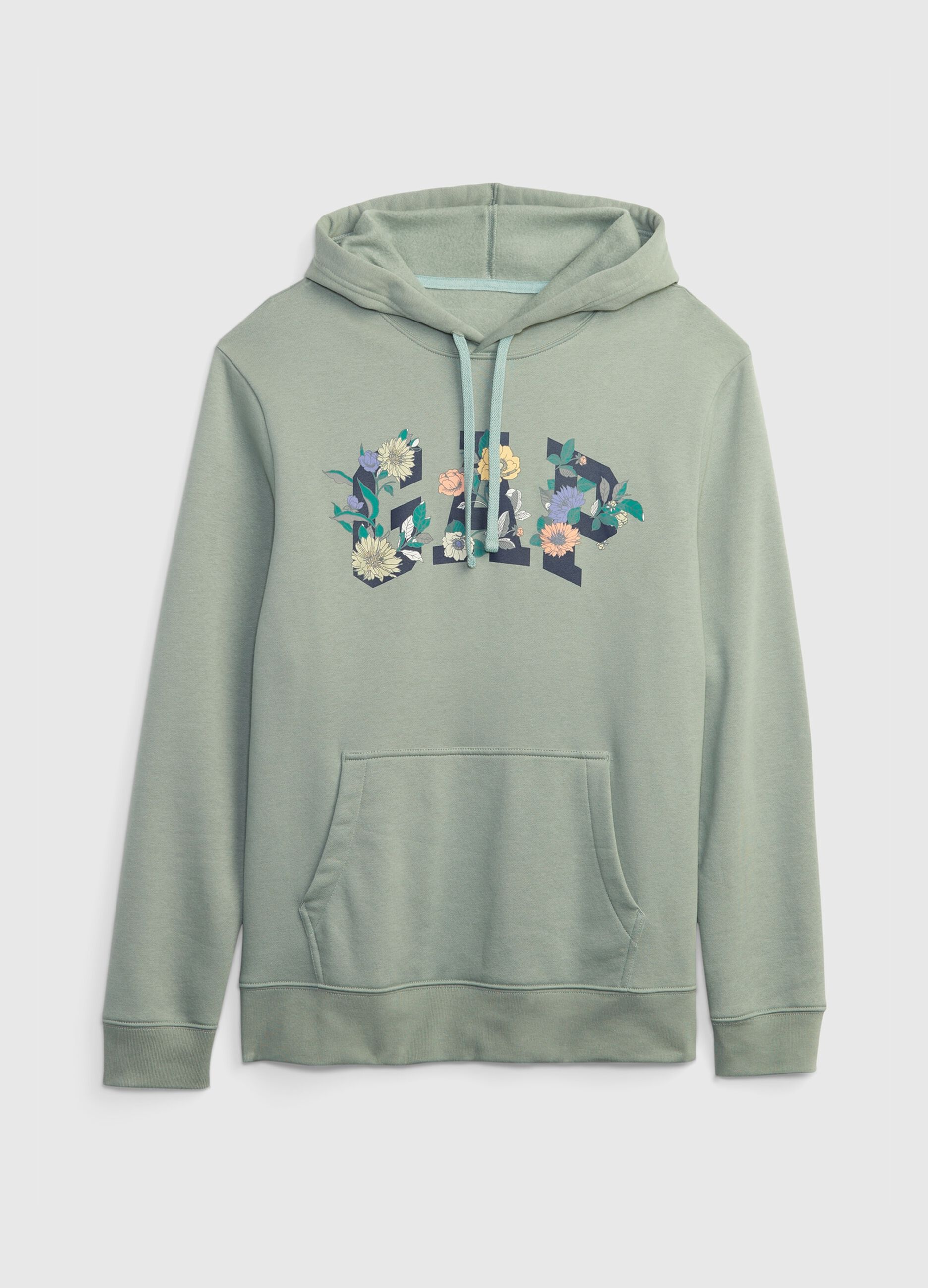 Hoodie with logo and flower print_3