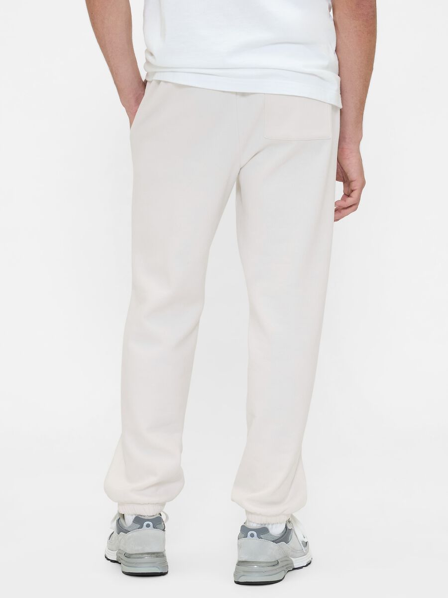 Beige jogger trousers in cotton and polyester blend Man_2
