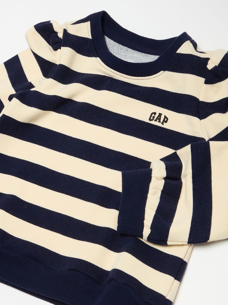 Sweatshirt with logo embroidery and puff sleeves Baby Girl_2
