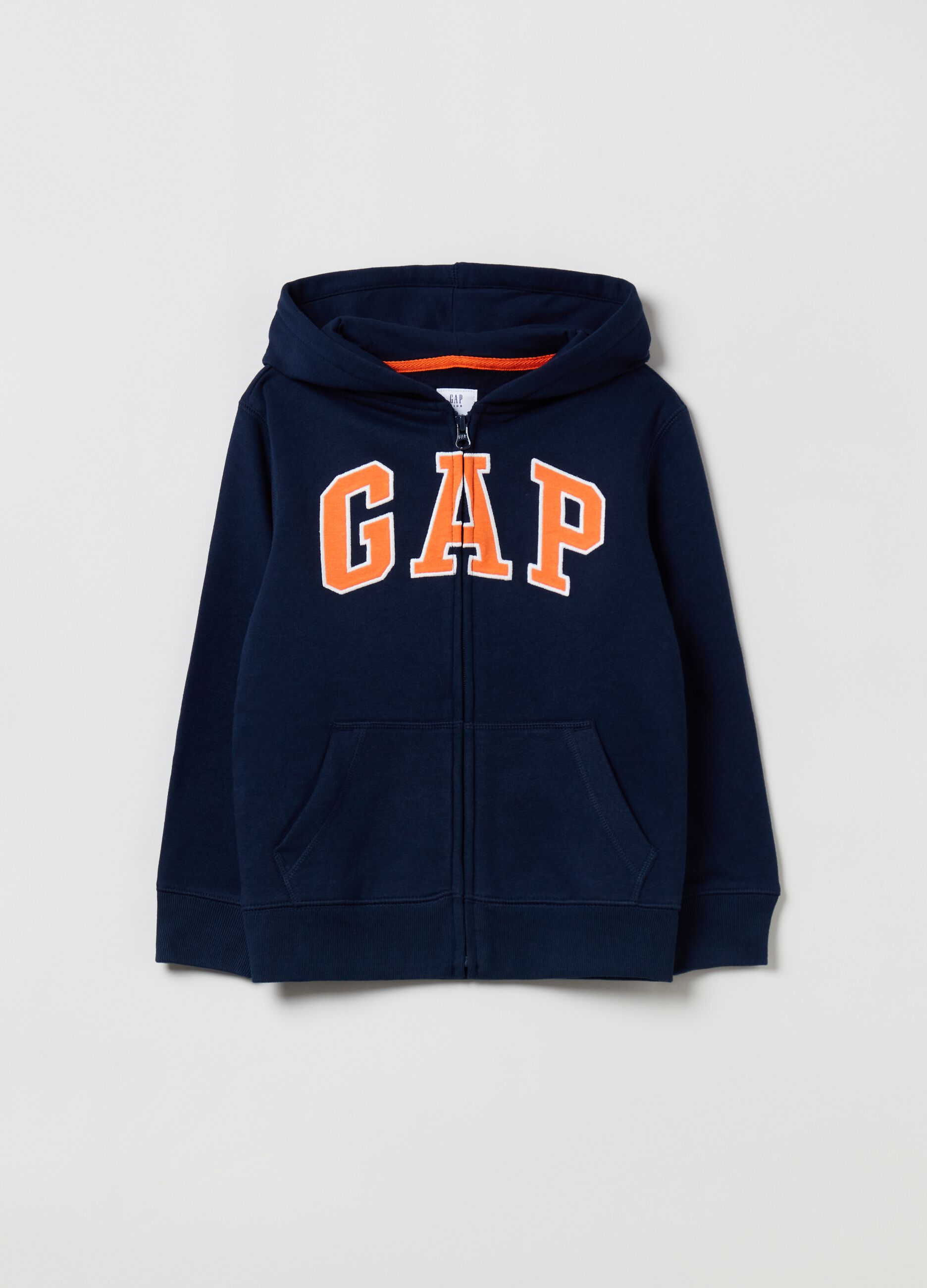 Full-zip in felpa con ricamo logo