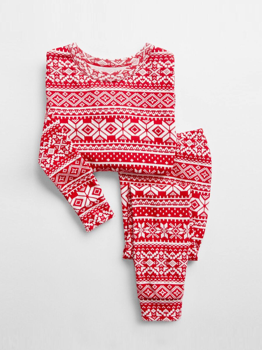 Full-length pyjamas with Fair Isle design Newborn Boy_0