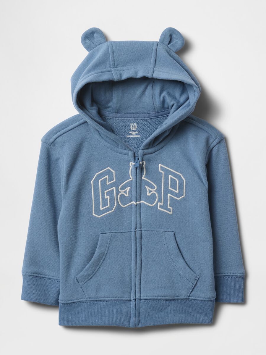 Felpa blu con cappuccio e orecchie GAP Kids Neonato_0