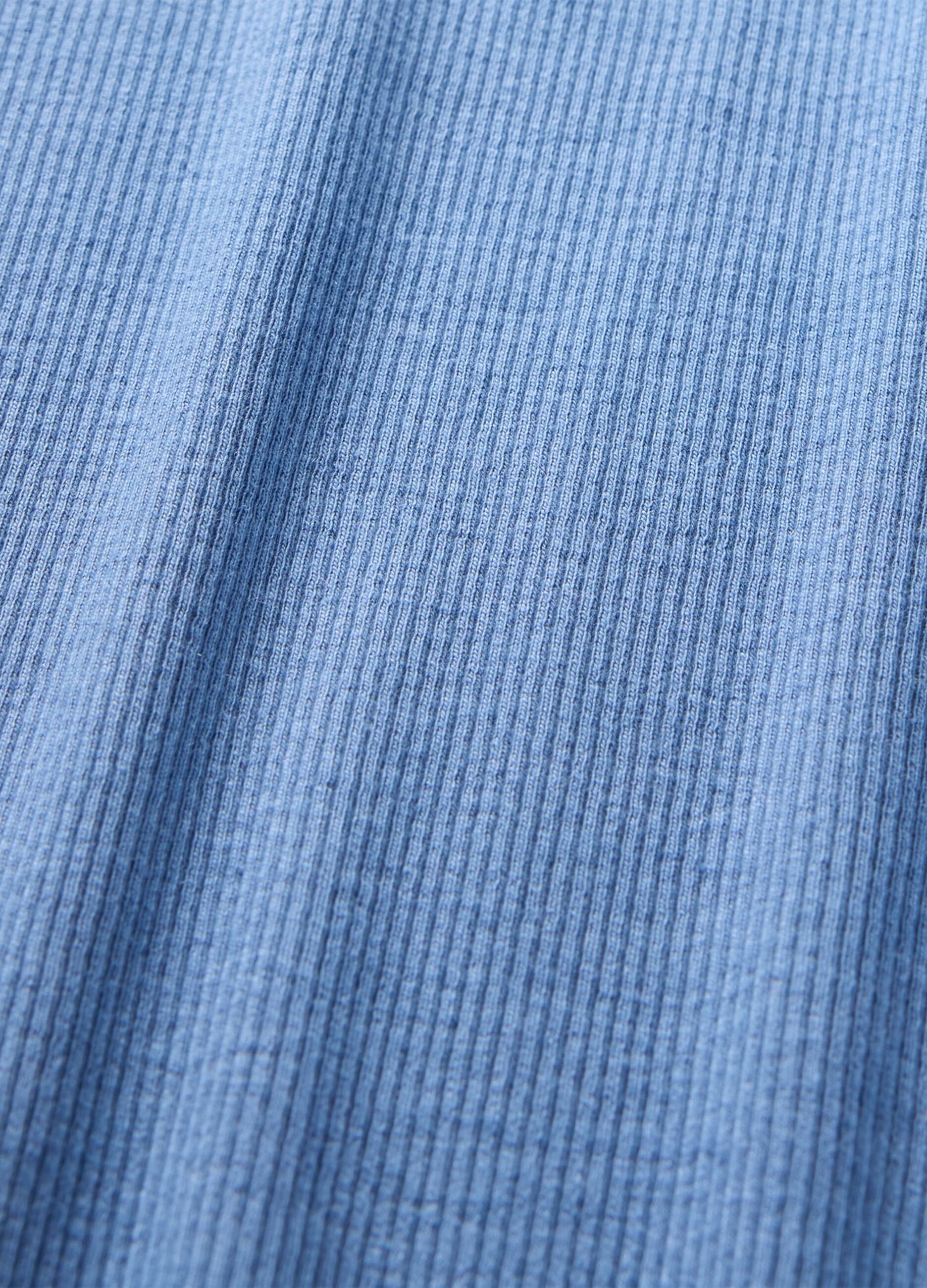 T-shirt slim fit in cotone a costine _4