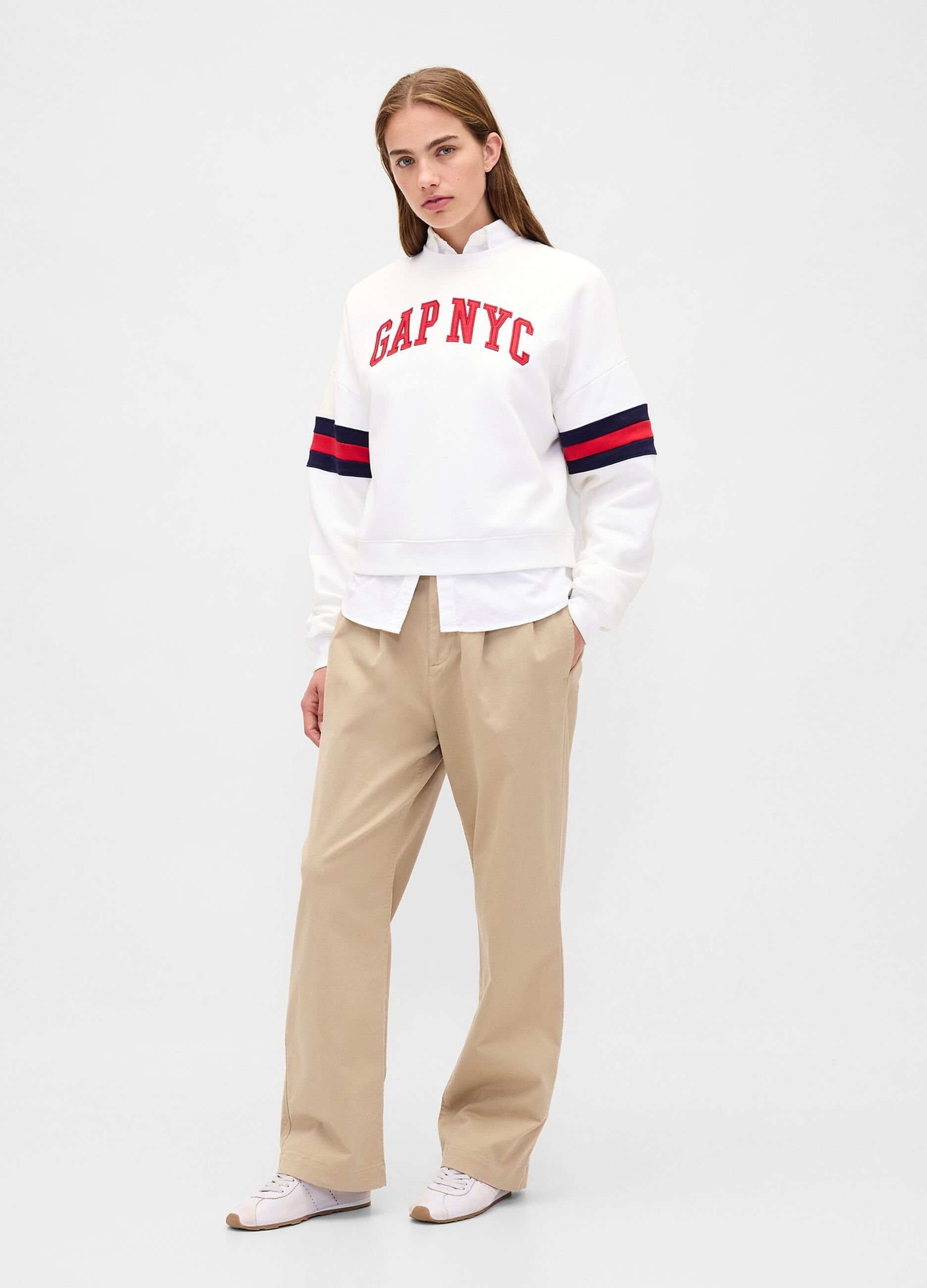 White Sweatshirt with GAP NYC Logo