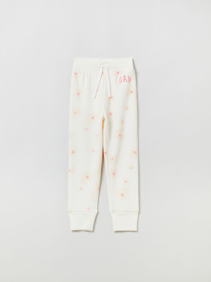 Joggers con coulisse stampa fiori e logo  Neonato_0