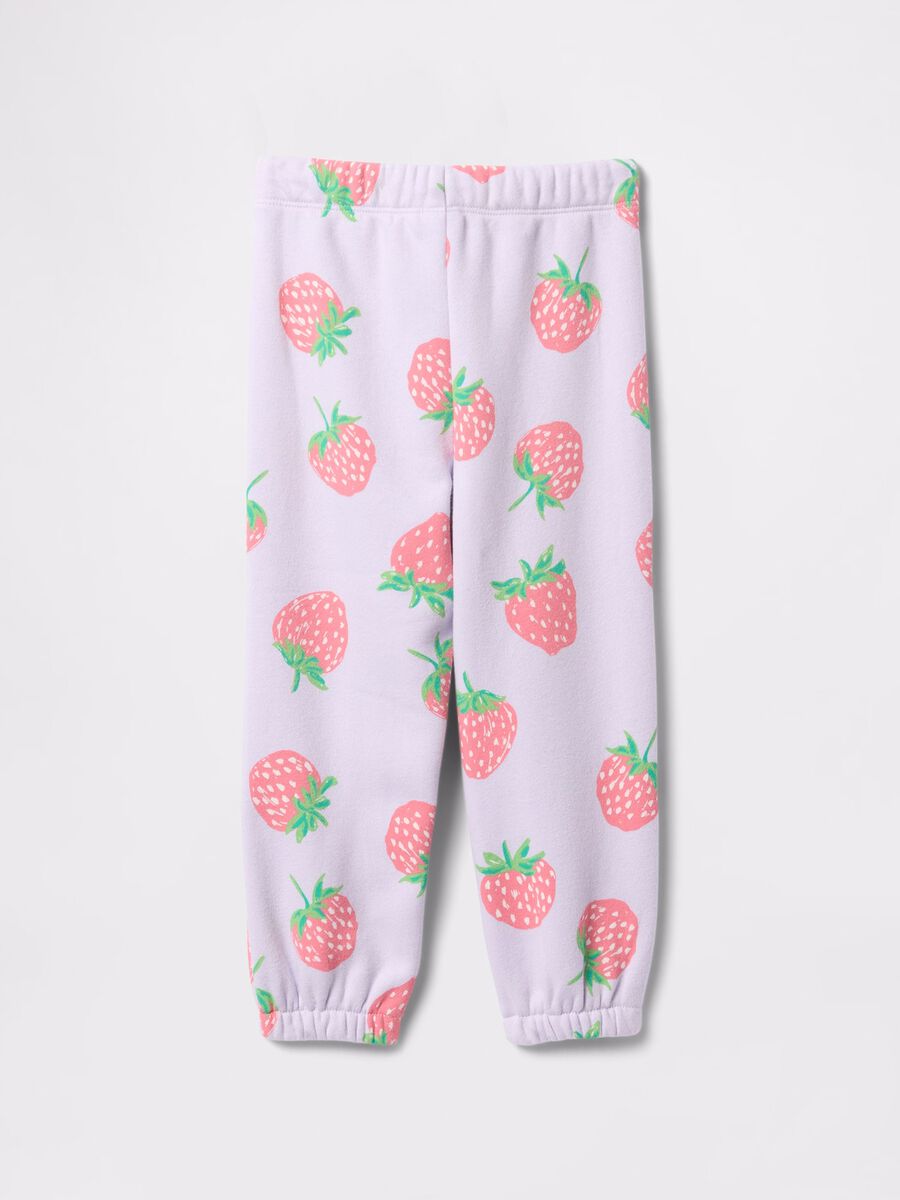 Pantaloni jogger lilla con stampa fragole GAP Kids Bimba_1