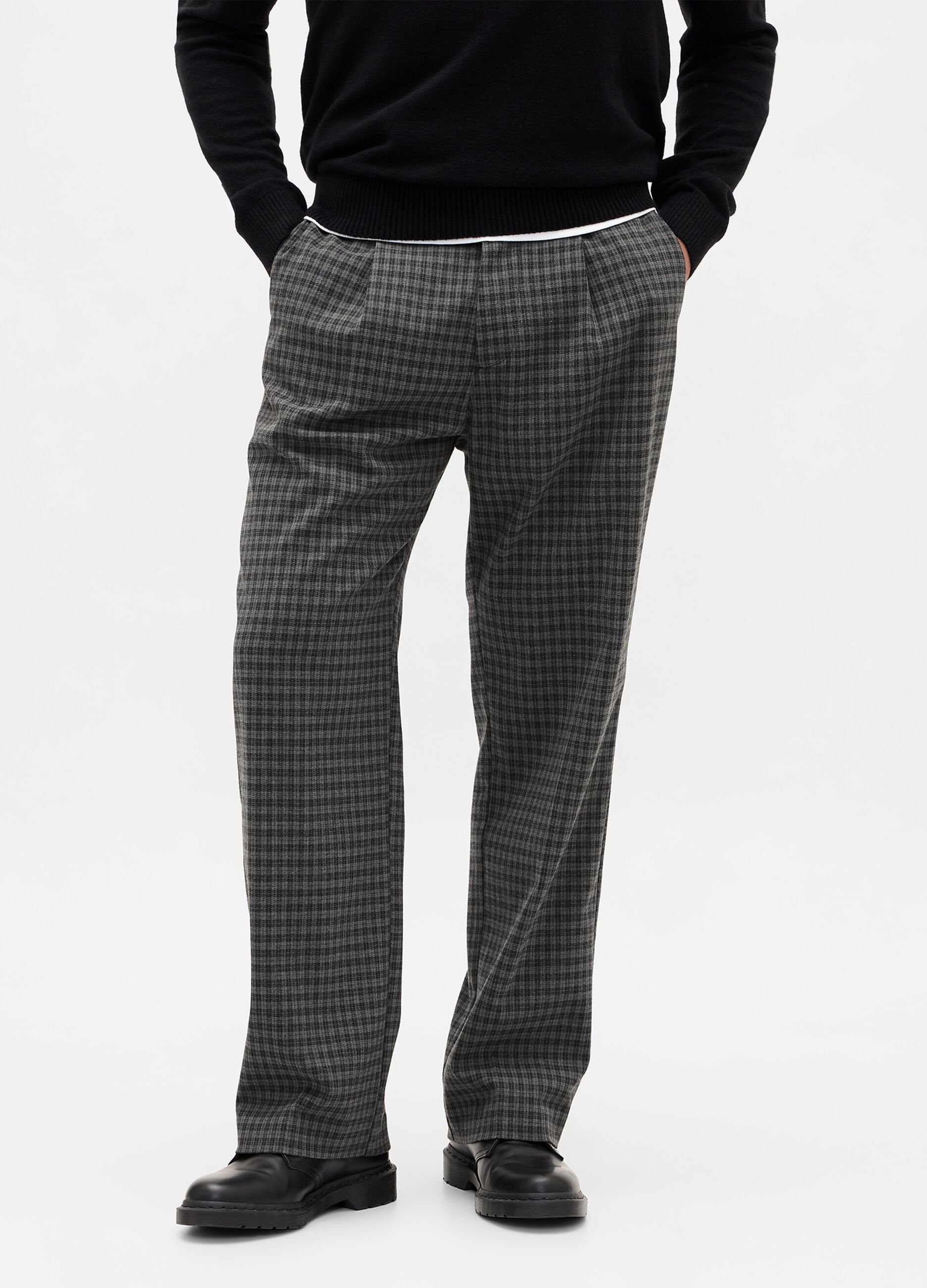 Grey Stretch Wool Trousers