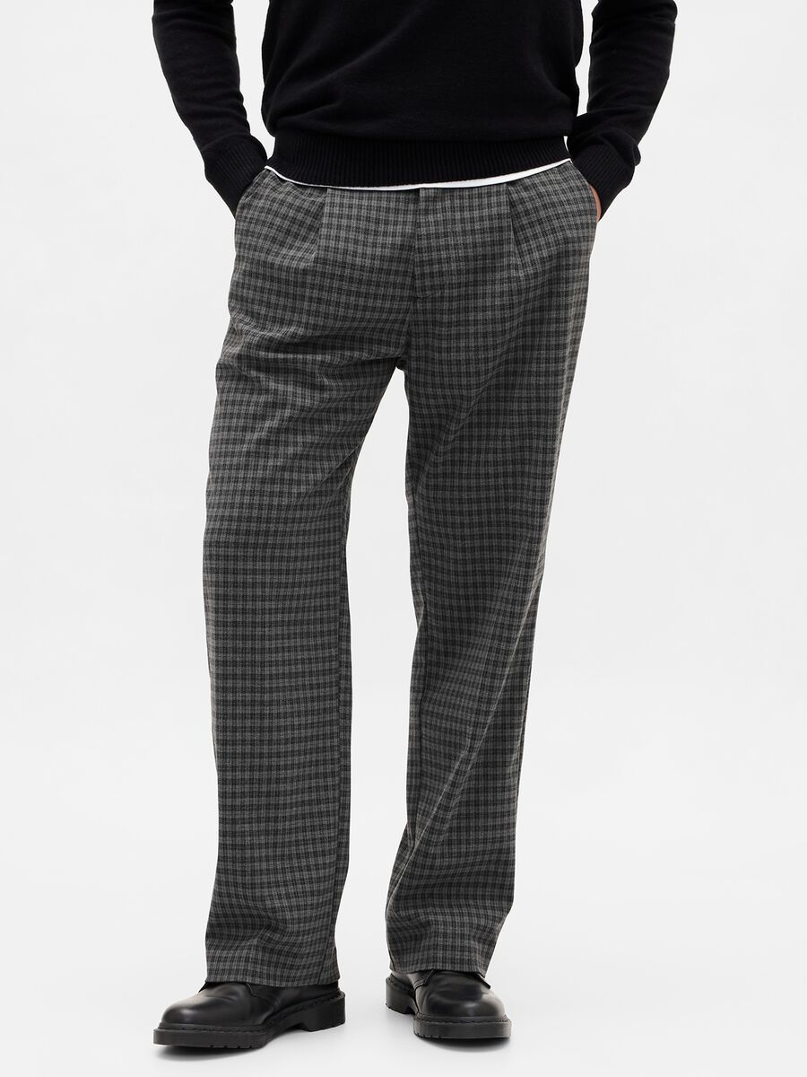 Grey Stretch Wool Trousers Man_1