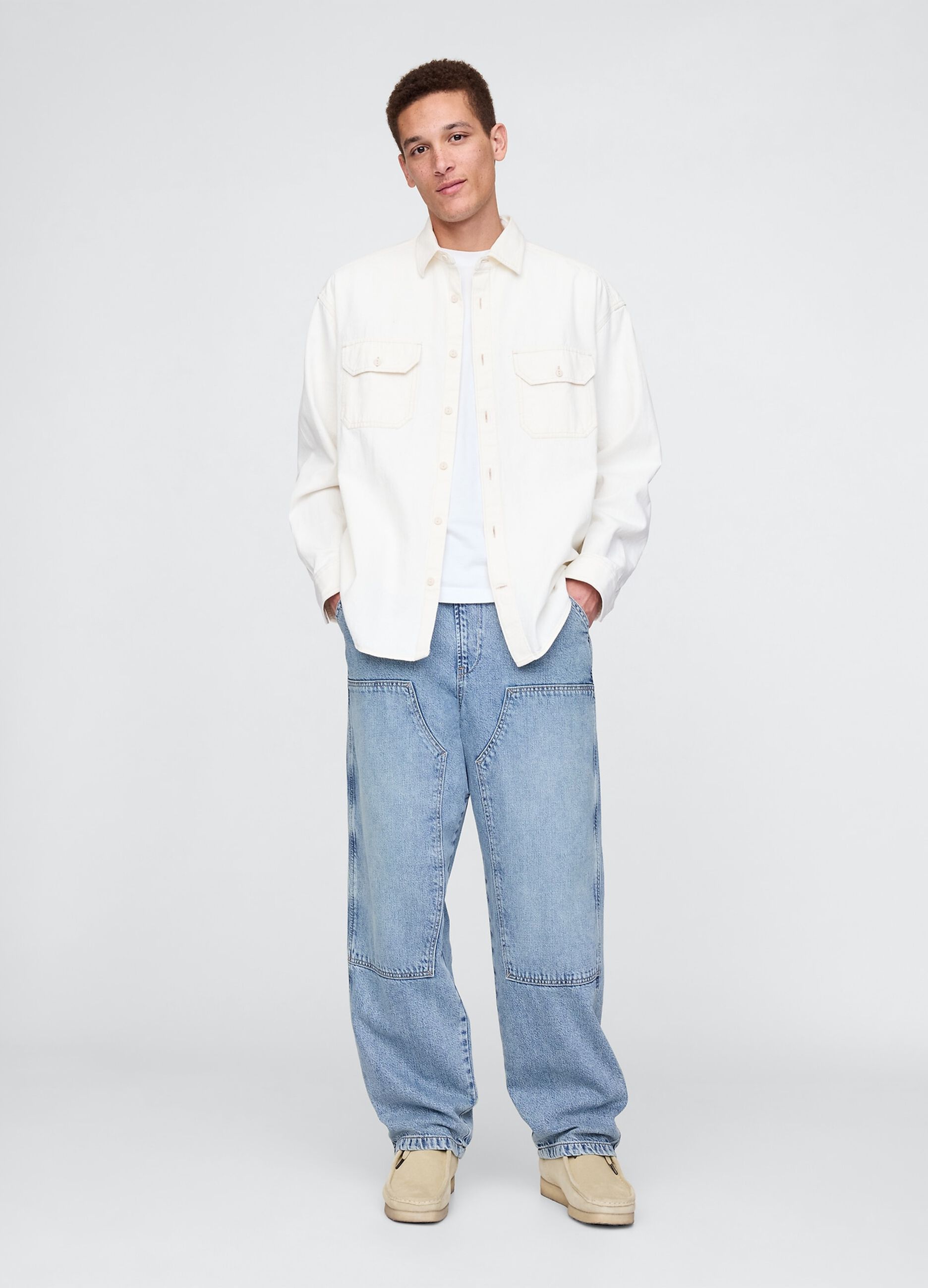 Jeans blu baggy in cotone e Lyocell Gap