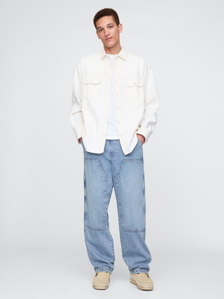 Jeans blu baggy in cotone e Lyocell Gap Uomo_0