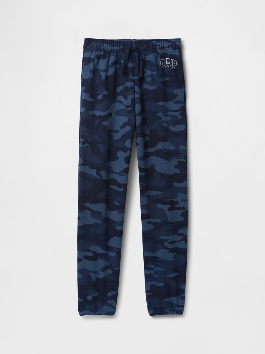 Multicolour cotton blend slim fit camouflage trousers Boy_3