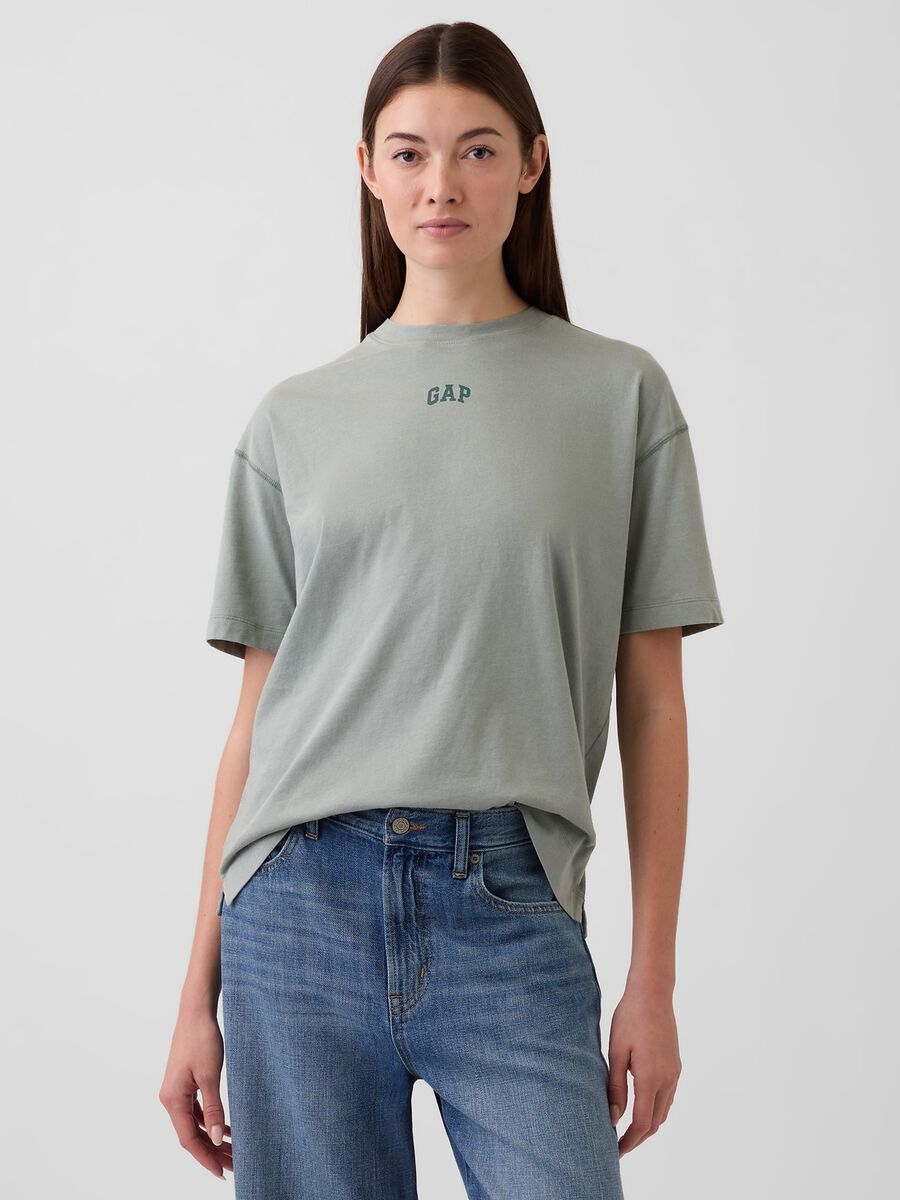 T-shirt in puro cotone a maniche corte con logo GAP Donna_0