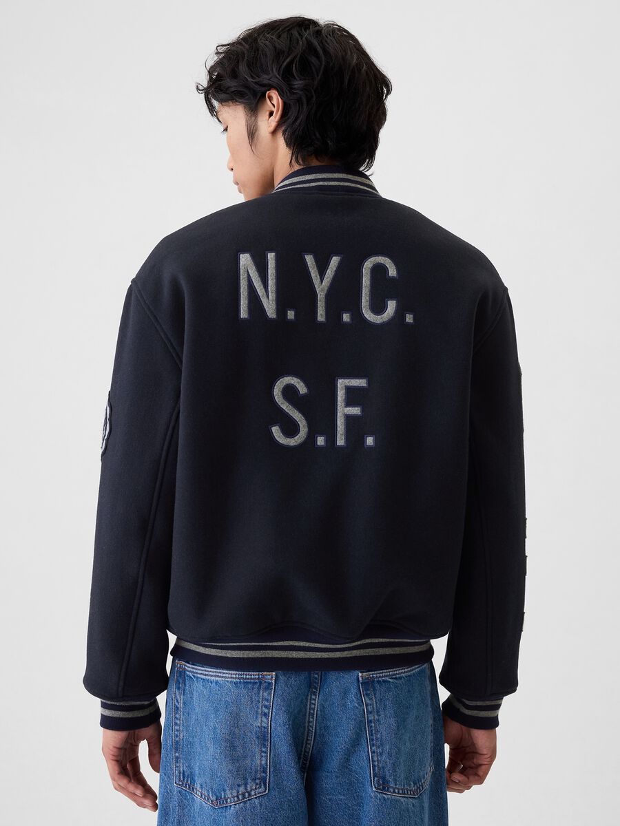 Varsity bomber jacket with patch and embroidery Man_2