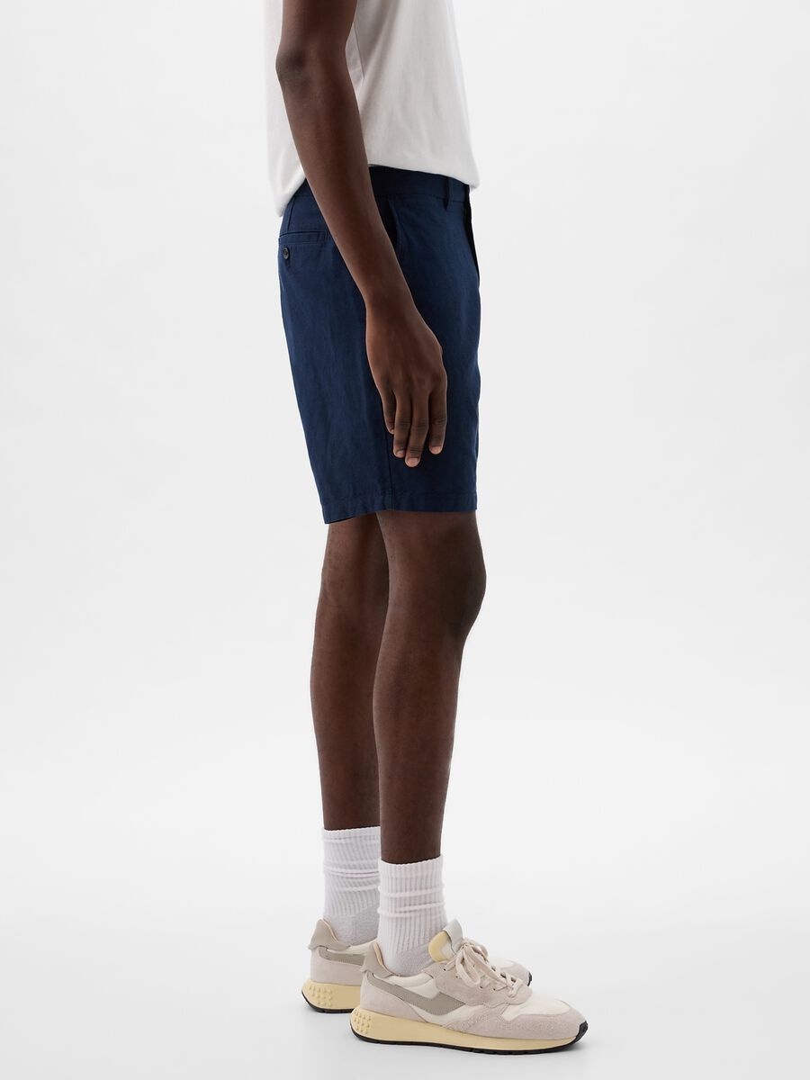 Relaxed-fit Bermuda shorts in cotton and linen Man_2