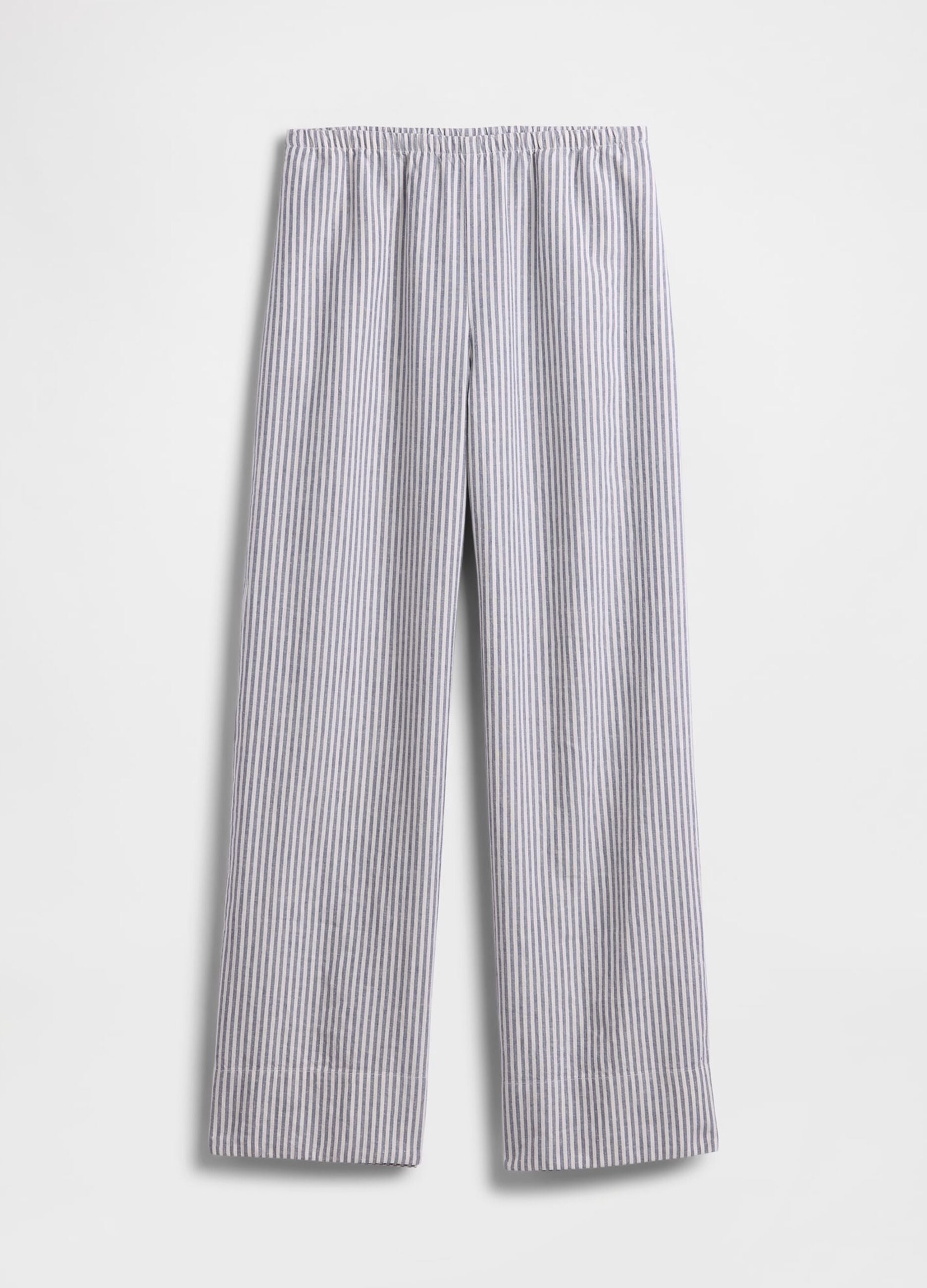Pantaloni in misto lino a righe