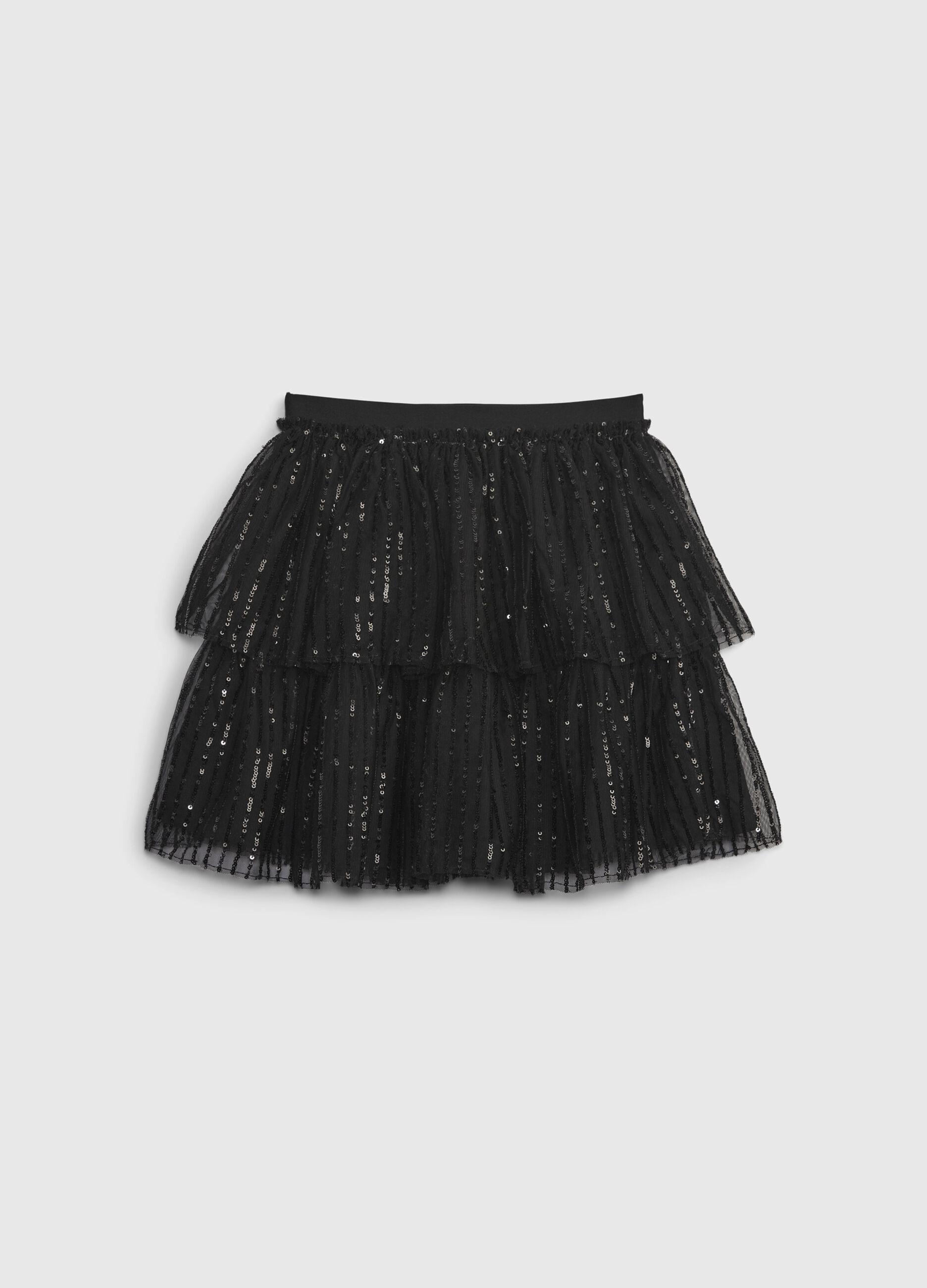 Short tiered skirt with sequins_1