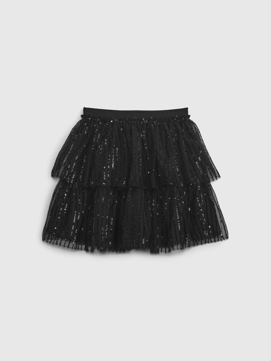 Short tiered skirt with sequins Girl_1