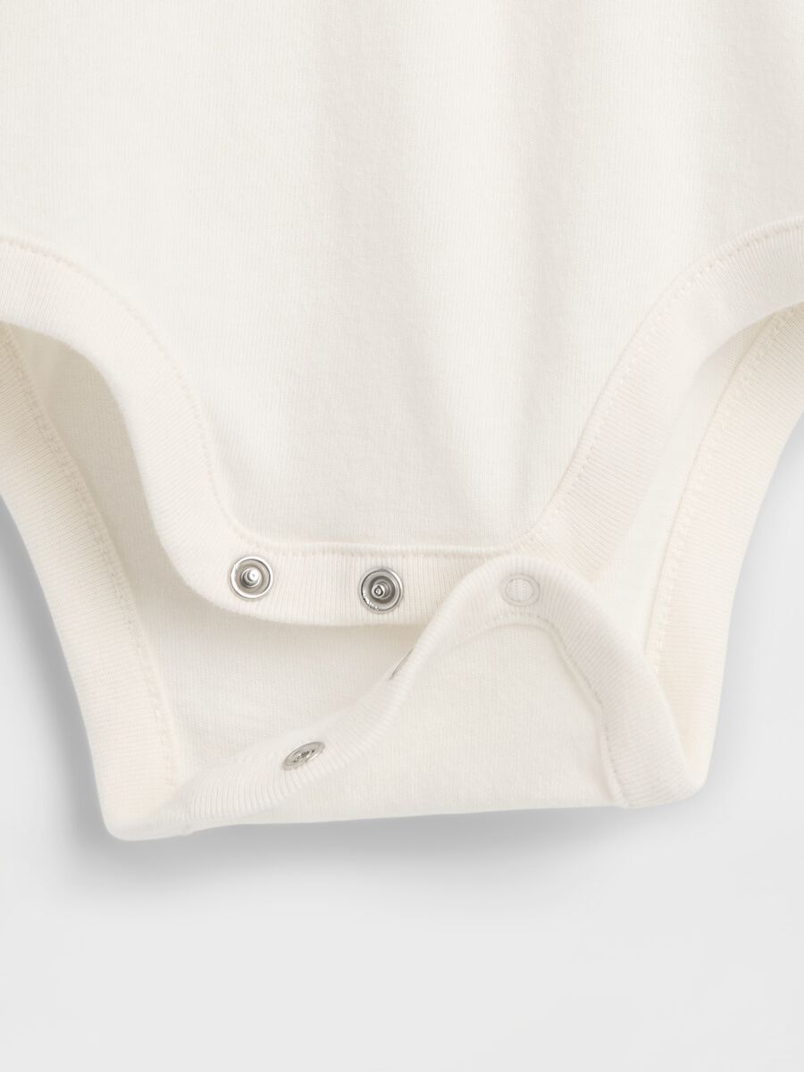White cotton baby bodysuit Newborn Boy_3