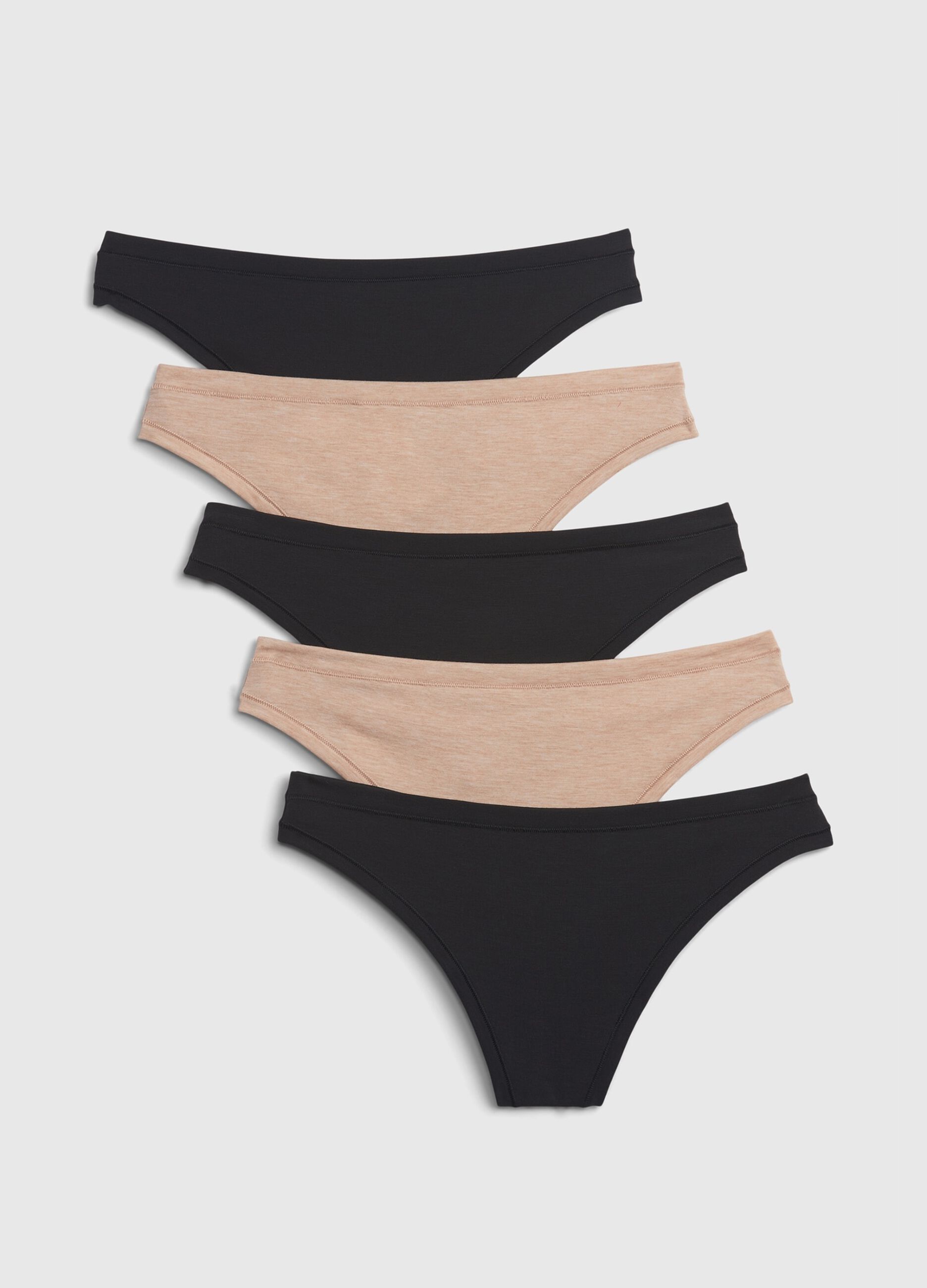 Five-pack stretch modal thongs