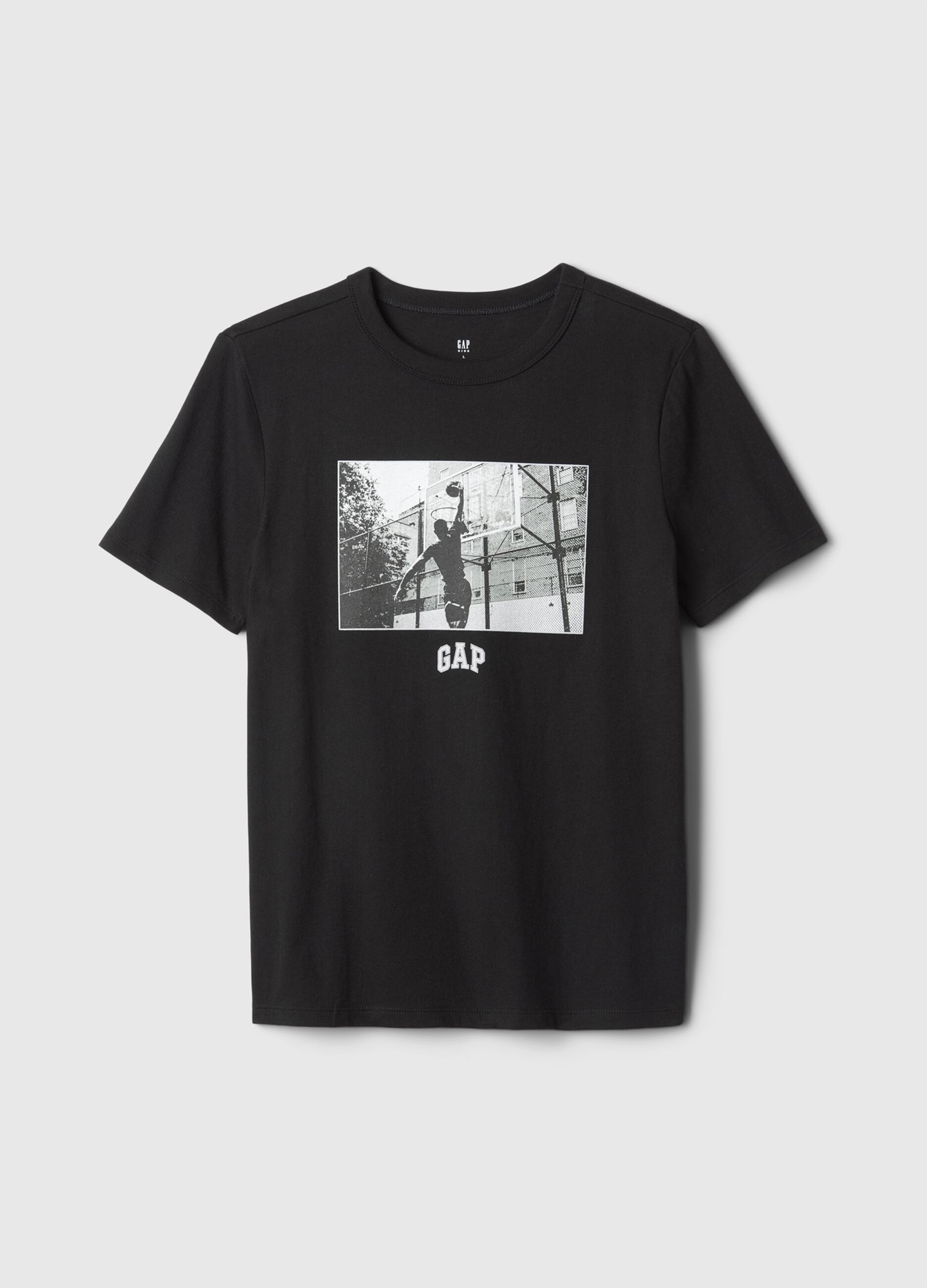Cotton T-shirt with logo and print