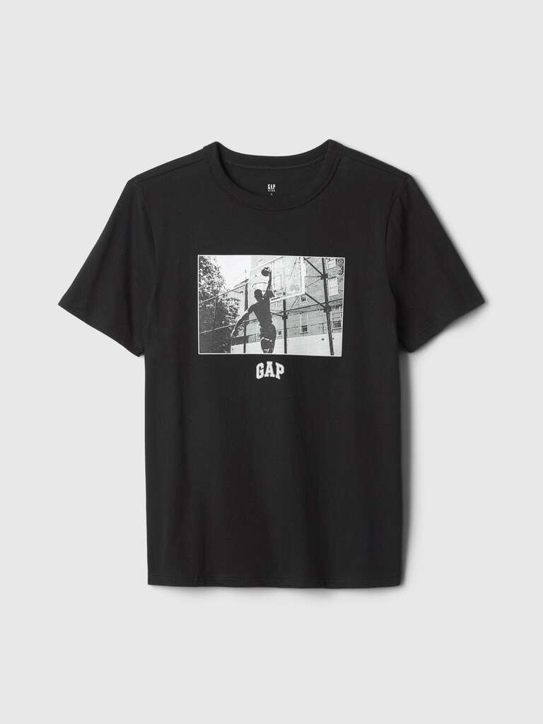 T-shirt in cotone con stampa e logo