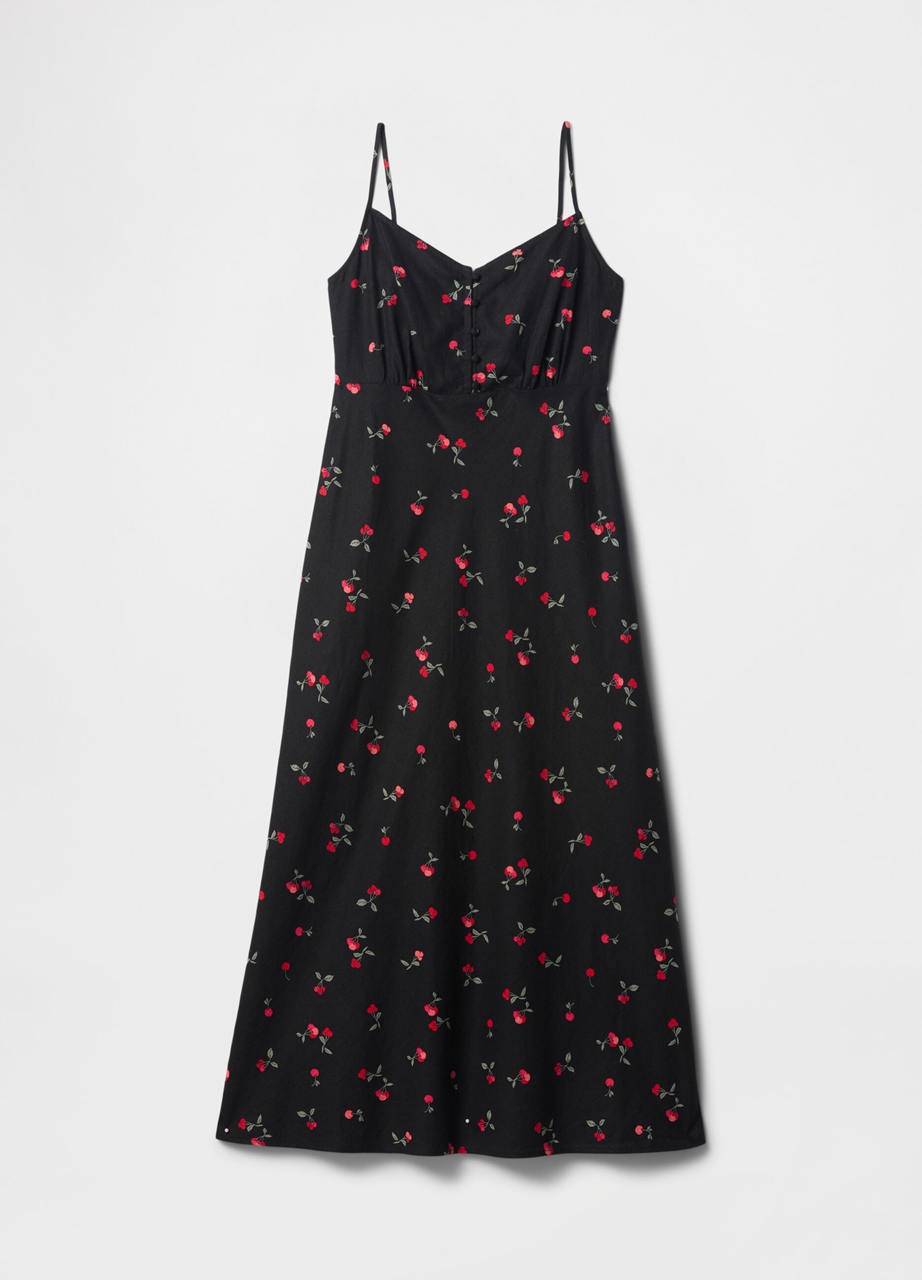 Vestito lungo nero con fantasia floreale_5