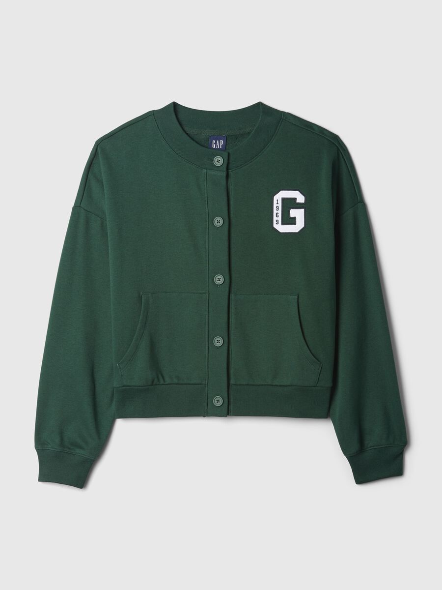 Oversized sweatshirt with buttons and logo embroidery Woman_4