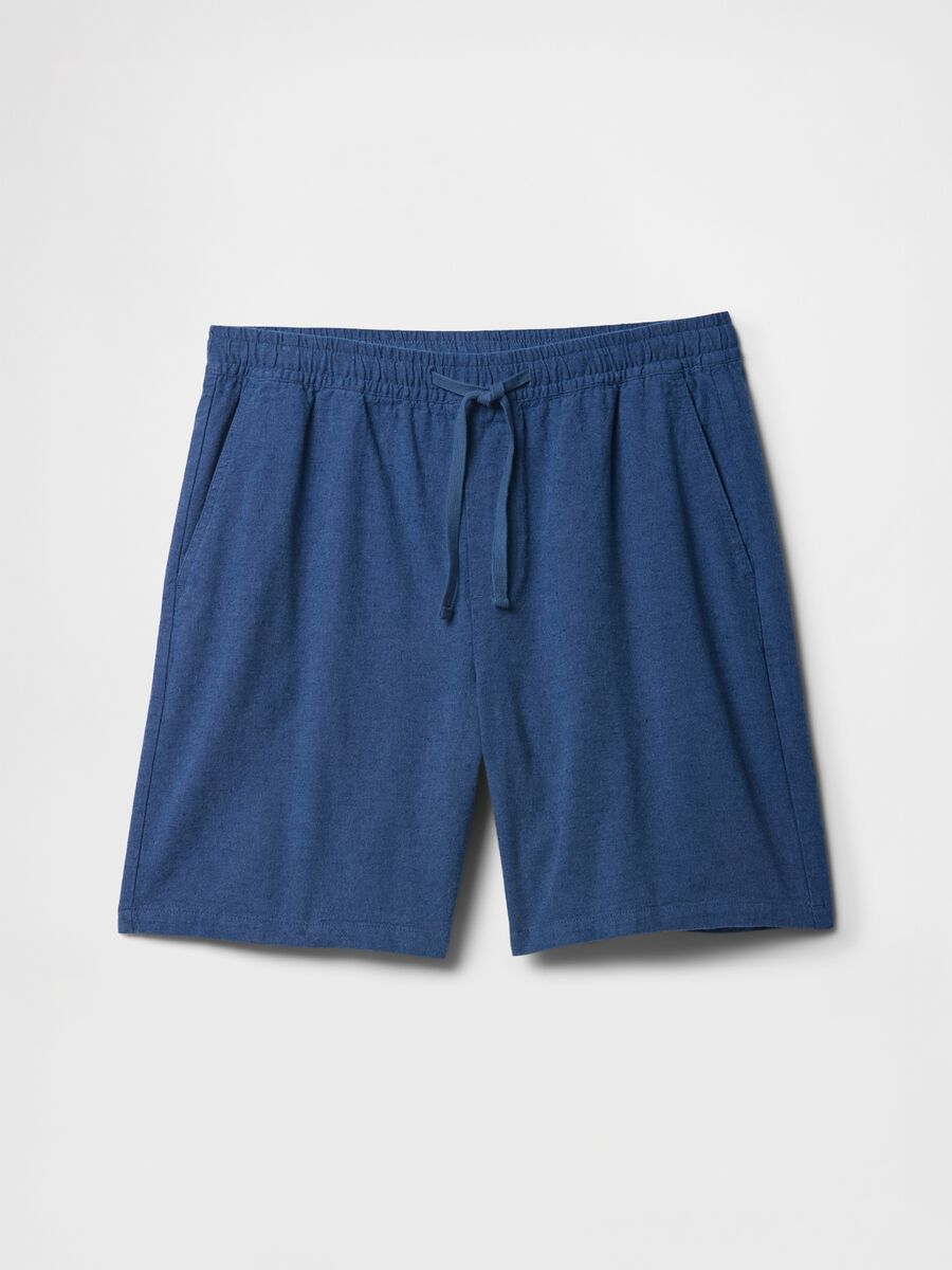 Pantaloncini blu in misto tessuto Uomo_3