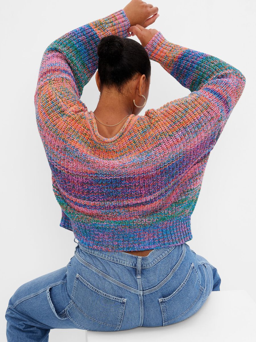 Oversize multi-colour pullover with pocket Woman_3