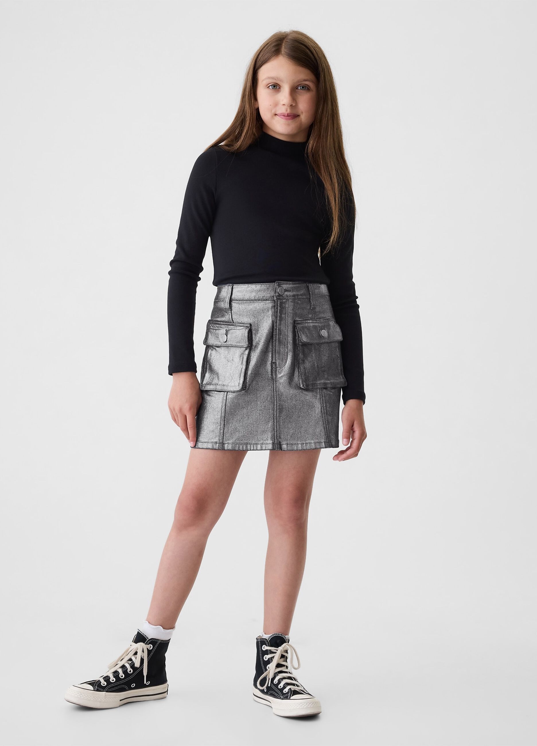 Metallic-effect miniskirt