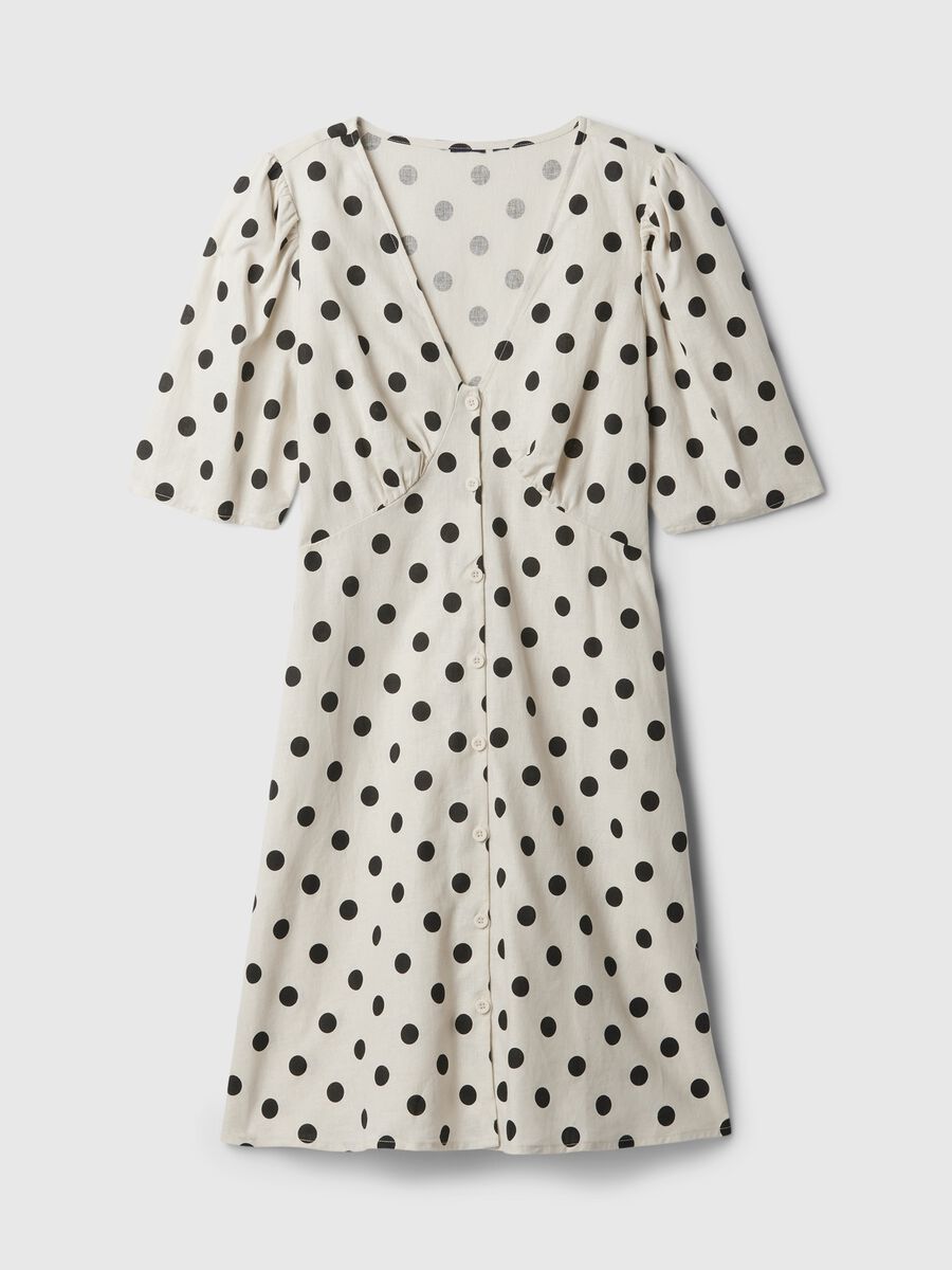 Short polka dot dress with buttons Woman_3
