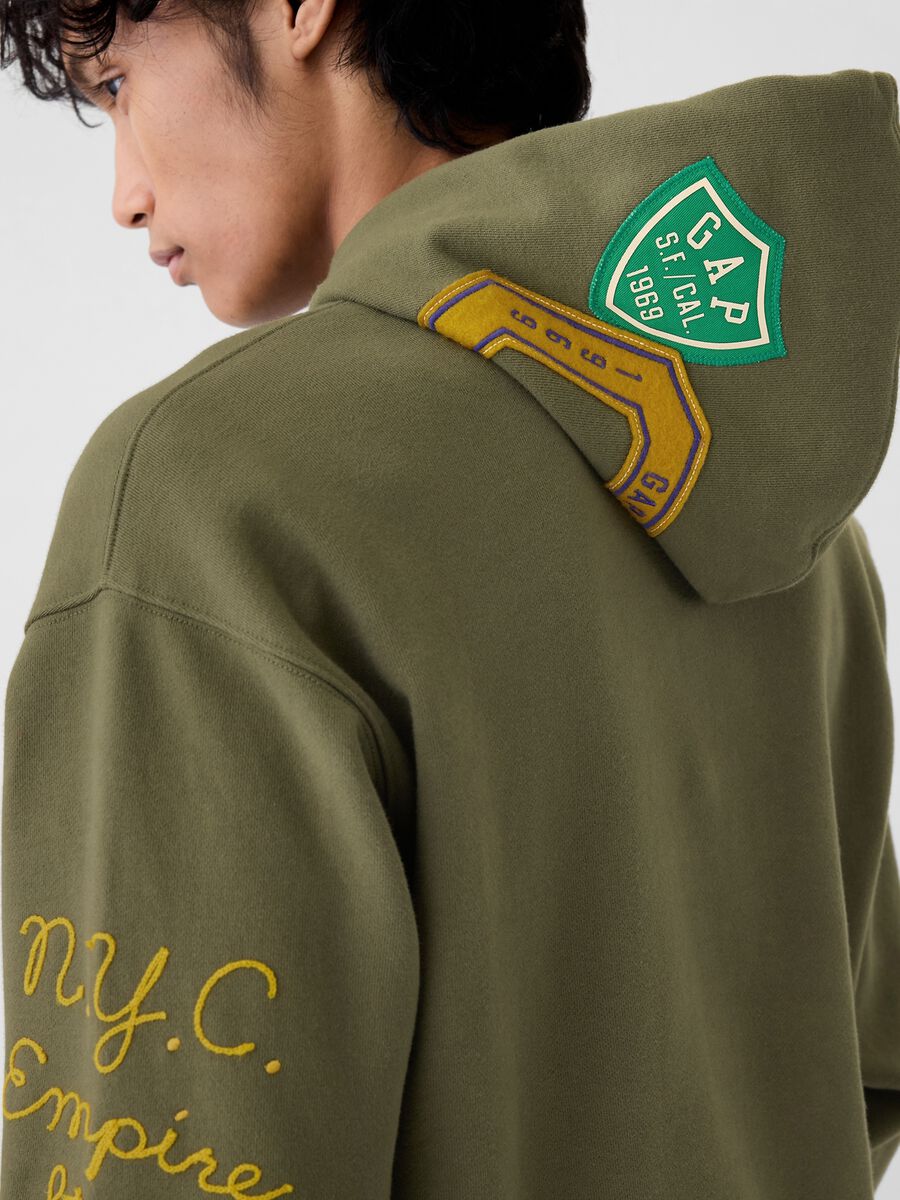 Felpa con cappuccio e patch logo Uomo_3