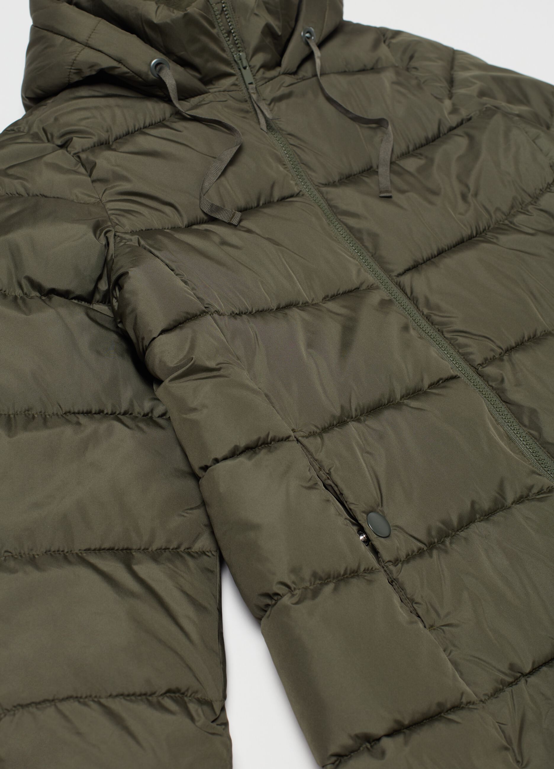 Long quilted down jacket with hood_2