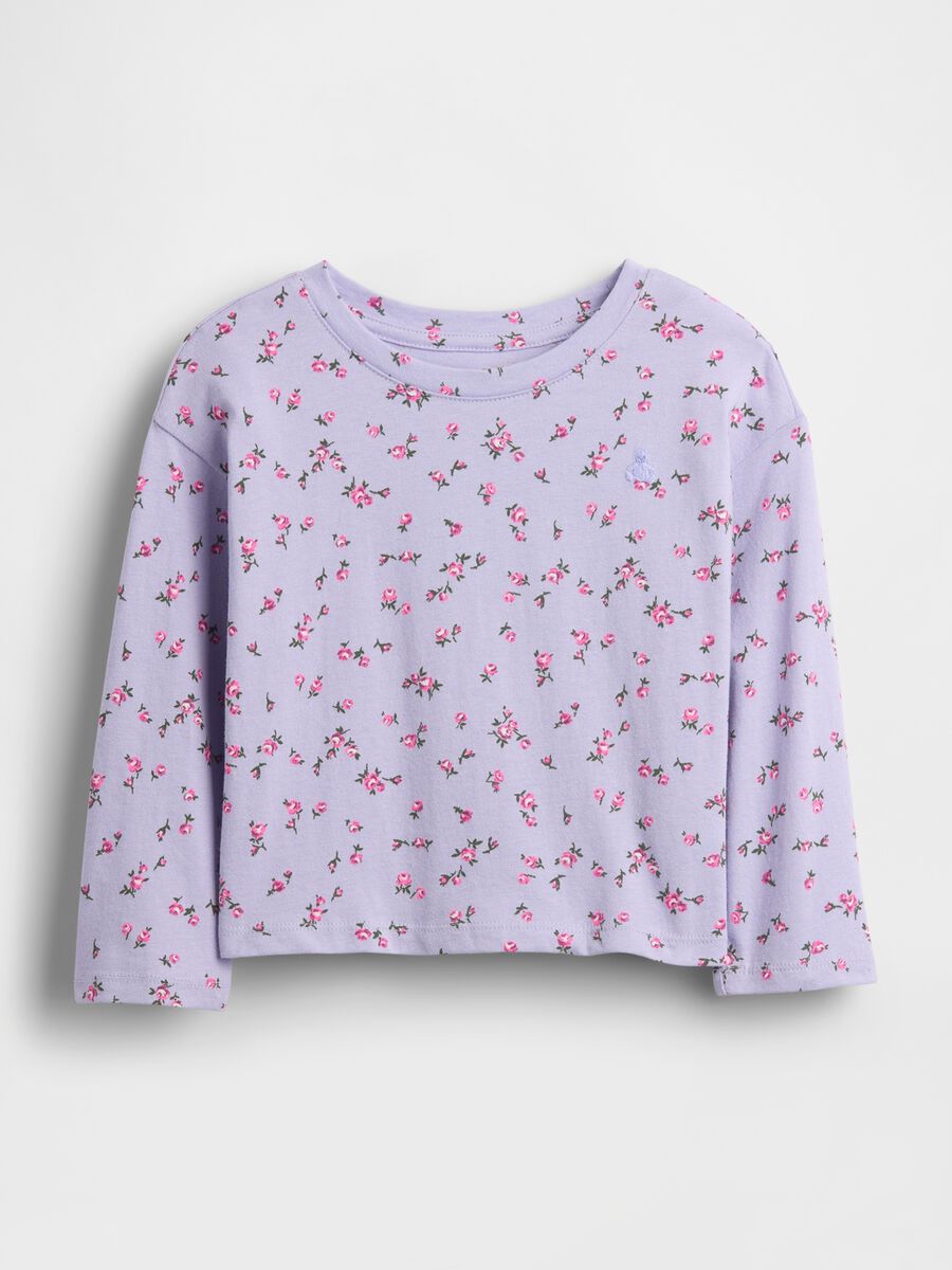 Purple cotton long-sleeve T-shirt for girls Girl_0