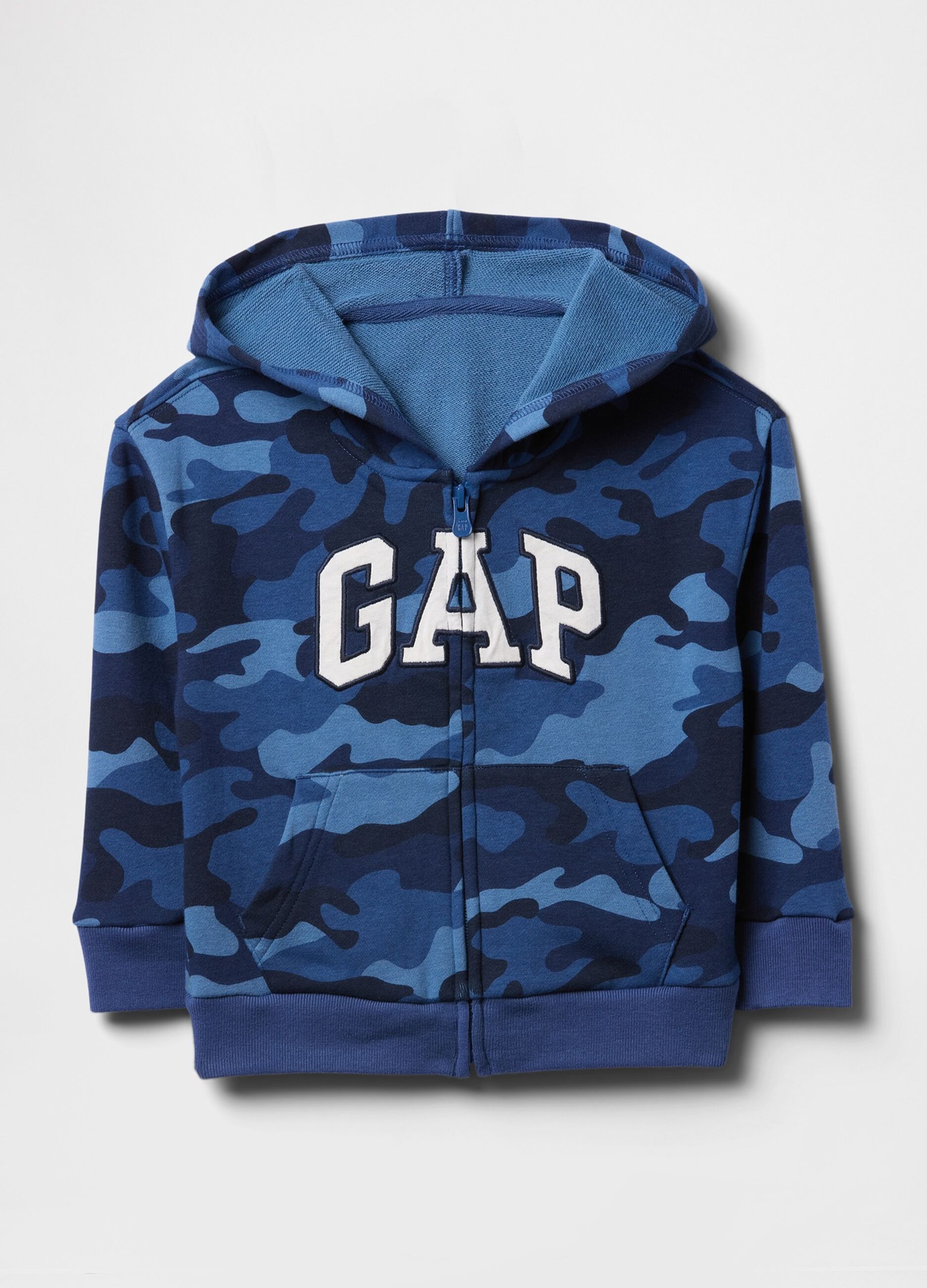 Felpa con logo GAP, cappuccio e zip in misto cotone