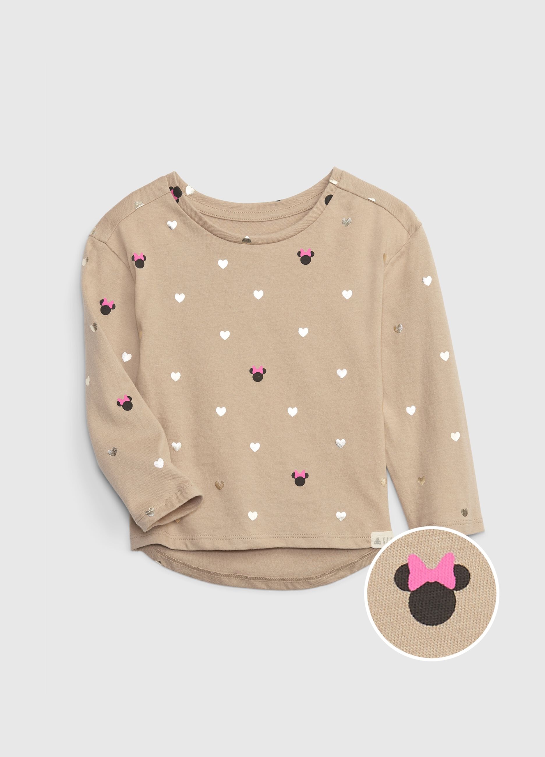 Long-sleeved T-shirt with Minnie Mouse print