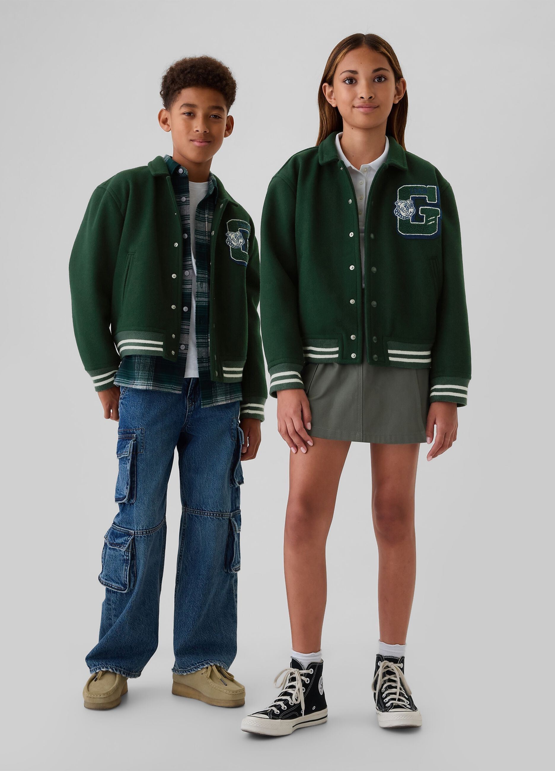 Bomber varsity con applicazioni bouclé