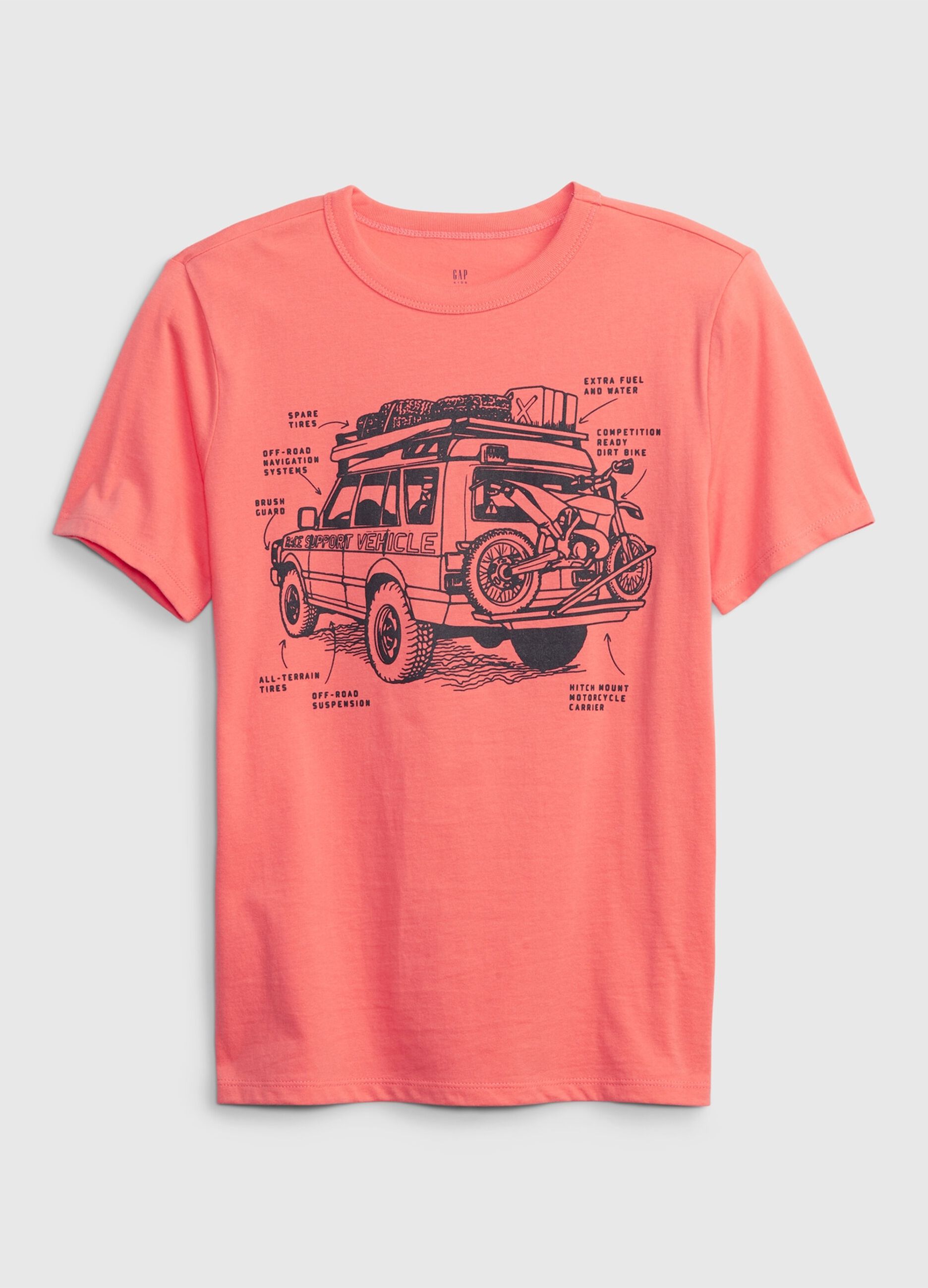 Organic cotton T-shirt with off-road print
