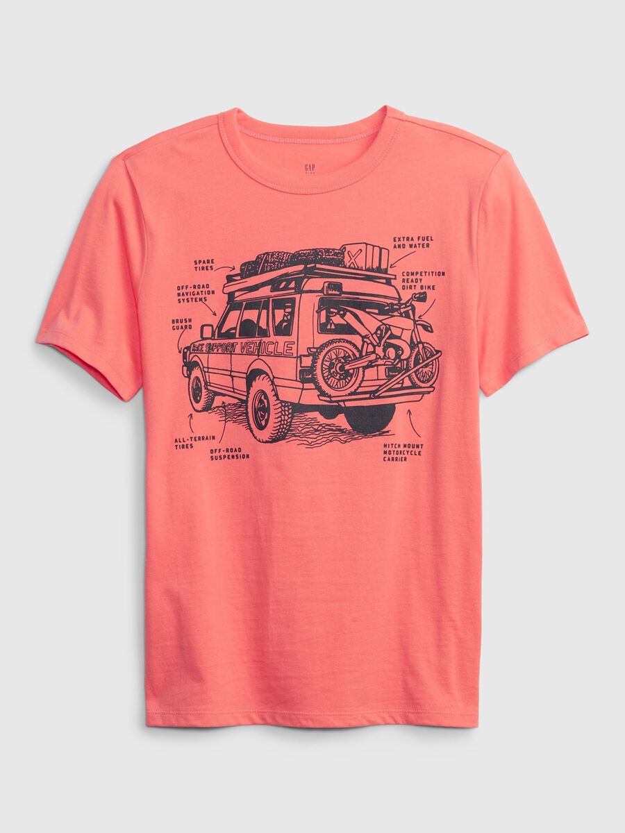 Organic cotton T-shirt with off-road print Boy_0