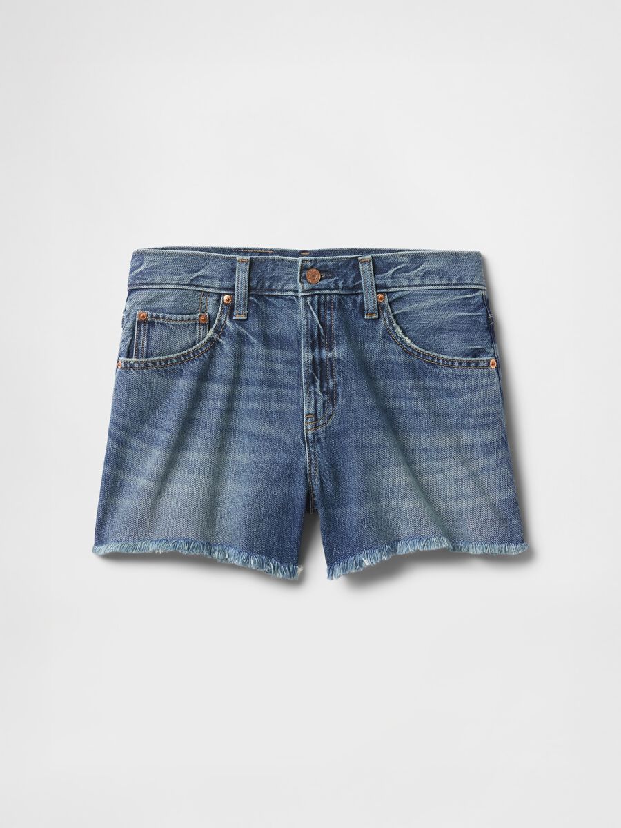 Shorts in denim blu Donna_6