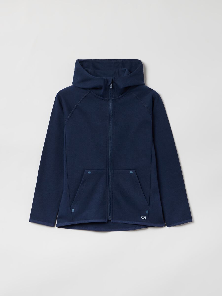 Full-zip hoodie in technical fabric Boy_0