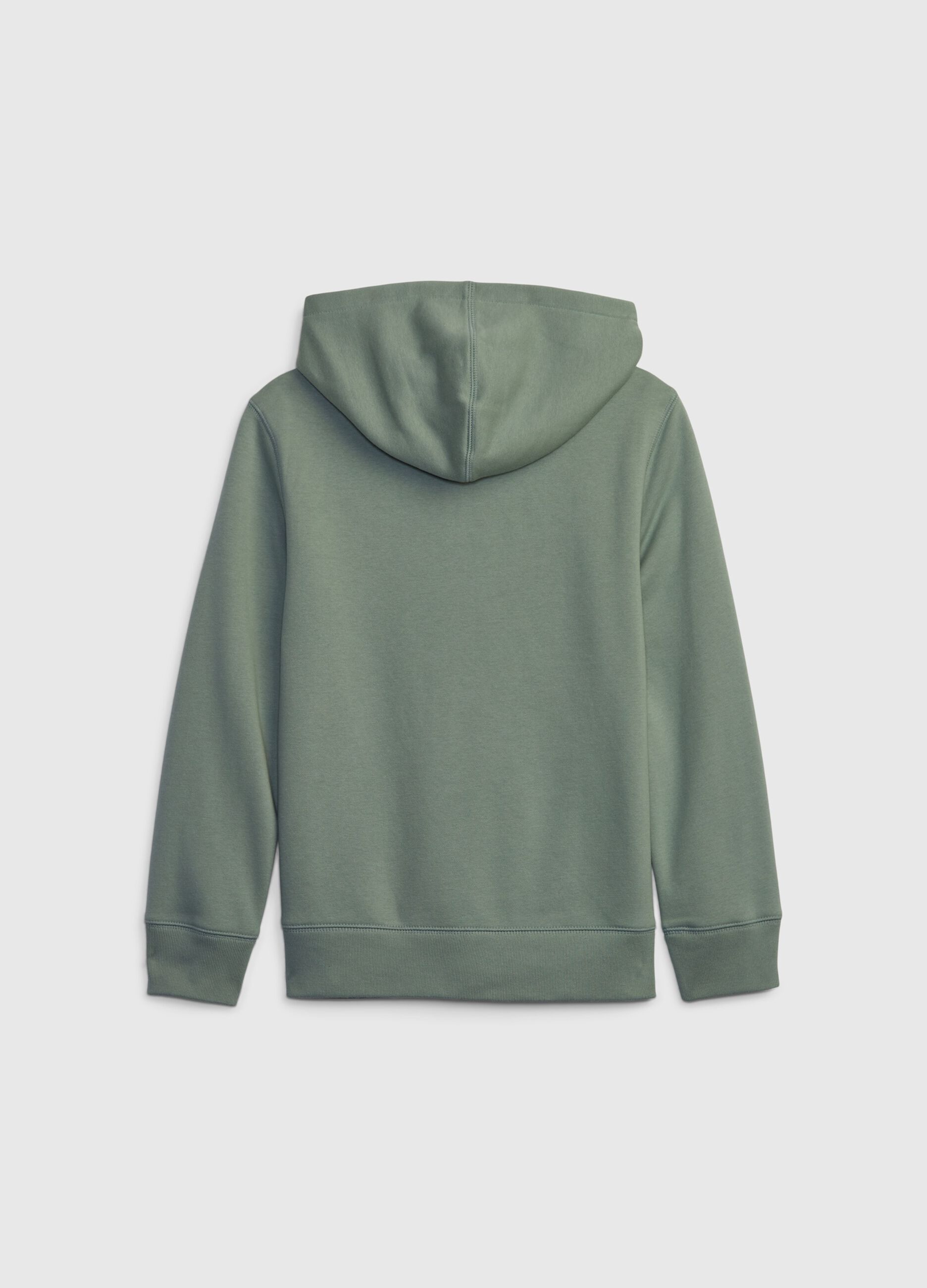 Full-zip sweatshirt with hood and logo embroidery_1